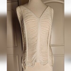 Julia By Love J Elegant Cream Sleeveless Top
